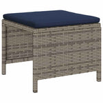 Garden Sofa Set 6 pcs Grey and navy blue Poly Rattan 4104706