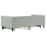 Daybed with Trundle&Drawers without Mattress Light Grey 90x190 cm Single 3196785