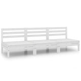 3 Piece Garden Lounge Set White Solid Pinewood 3082443