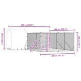Outdoor Dog Kennel with Roof Silver 6x6x2.5 m Galvanised Steel 3190479
