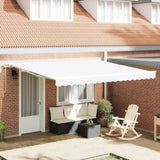 Retractable Awning Manual White 400 x 350 cm Fabric and Metal 3330791