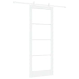 Sliding Door ORKDAL White 83 x 211 cm Solid Pine Wood and Glass 3332056