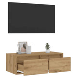 TV Cabinet with LED Lights Artisan Oak 75x35.5x25 cm 860237