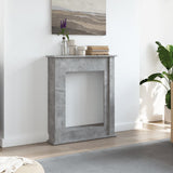 Fireplace Surround Concrete Grey 75x20x87.5 cm Engineered Wood 854583
