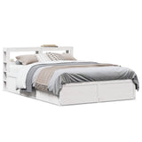 Bed Frame with Headboard White 120x200 cm Solid Wood Pine 3306346