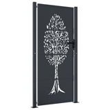 Garden Gate Anthracite 105x205 cm Steel Tree Design 153159