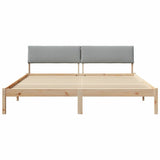 Bed frame Brown and light grey 200 x 200 cm Solid pine wood 3394328