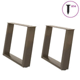 Coffee Table Legs U-Shaped 2 pcs Natural Steel 70x cm Steel 4012775