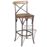 244014 Bar Stool Solid Reclaimed Wood