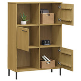 Bookcase with Metal Legs Brown 90x35x128.5 cm Solid Wood OSLO 351012