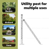 Fence Post with Concrete Base 52 pcs Silver Powder-Coated Steel 3350254