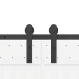 Sliding Door Hardware Kit 366 cm Steel Black 3295777
