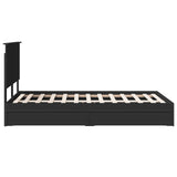 Storage Bed with Headboard Black 120 x 200 cm Engineered Wood 3411223
