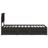 Bed Frame with Drawer Black 75 x 190 cm Engineer Wood 3410757