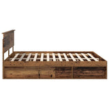 Bed Frame with Headboard Old Wood 200 x 200 cm Engineered wood 3407839