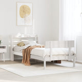 Bed Frame without Mattress White 90x200 cm Solid Wood Pine 3306614