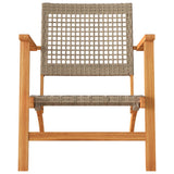 Garden Chairs 2 pcs Beige Poly Rattan and Acacia Wood 365869