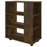 Rolling Cabinet Smoked Oak 60x35x75 cm Engineered Wood 815966