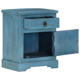 Bedside Table Solid Mango Wood 40x30x50 cm Blue 246150