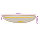 Stair Mats 10 pcs 56x17x3 cm Cream Half Round 149791