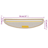 Stair Mats 10 pcs 56x17x3 cm Cream Half Round 149791