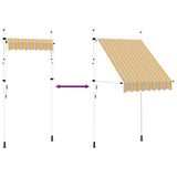 43225 Manual Retractable Awning 150 cm Yellow and Blue Stripes