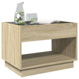 ZNTS Coffee Table with Infinity LED Sonoma Oak 70x50x50 cm 847660