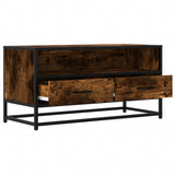 TV Cabinet Smoked Oak 80x34.5x40 cm Engineered Wood and Metal 848811
