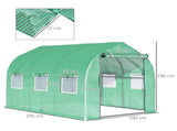 Polytunnel Greenhouse with Windows and Door, Walk in Greenhouse for Garden, Backyard T3398P310873
