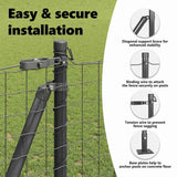 Fence Post with Concrete Base 52 pcs Grey Powder-Coated Steel 3350246