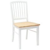 Dining Chairs 2 pcs White 50 x 52.5 x 91 cm Solid Rubber Wood 42020452