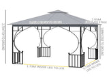 3 x 3 Garden Gazebo Patio Party Tent Shelter Outdoor Canopy Double Tier Sun Shade Metal Frame T3398P322089