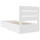 Bed Frame with Drawer White 90 x 200 cm Engineered Wood 3412012