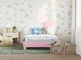Toddler Bed Frame with Headboard Pink 70 x 140 cm PU 42011014