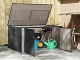 Garden Storage Box Black 151.5 x 107 x 100 cm Steel 42011282