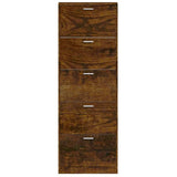 Shoe Cabinet Smoked Oak 59x17x169 cm Engineered Wood 342515
