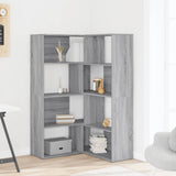 Corner Bookcase 4-Tier Grey Sonoma 85x85x140 cm Engineered Wood 3307815