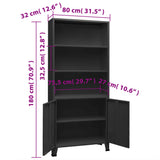 Industrial Bookshelf Anthracite 80x32x180 cm Steel 339633