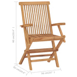 ZNTS Folding Garden Chairs 3 pcs Solid Teak Wood 315444