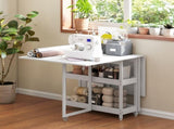 Four-Person Drop Leaf Table - White T3398P377917