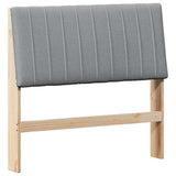 Upholstered Headboard Light Grey 100 cm Solid Pine Wood 879409