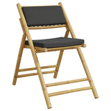 6 Piece Folding Bistro Chairs with Dark Grey Cushions Bamboo 3208926