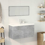 ZNTS 3 Piece Bathroom Furniture Set Concrete Grey Engineered Wood 3324894