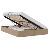 Storage Bed with Mattress Cappucino 140 x 200 cm Faux leather 3369952