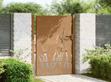 Garden Gate 100x175 cm Corten Steel Grass Design 153230