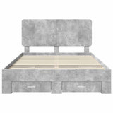 Bed Frame Concrete Grey 140 x 200 cm Engineered Wood 3412777