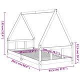 Kids Bed Frame 90x200 cm Solid Wood Pine 834453