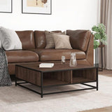 Coffee Table Brown Oak 80x80x30 cm Engineered Wood and Metal 848773