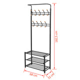 Clothes Rack with Shoe Storage 68x32x182.5 cm Black 243726