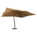 ZNTS Cantilever Garden Parasol with Wooden Pole 400x300 cm Taupe 318431